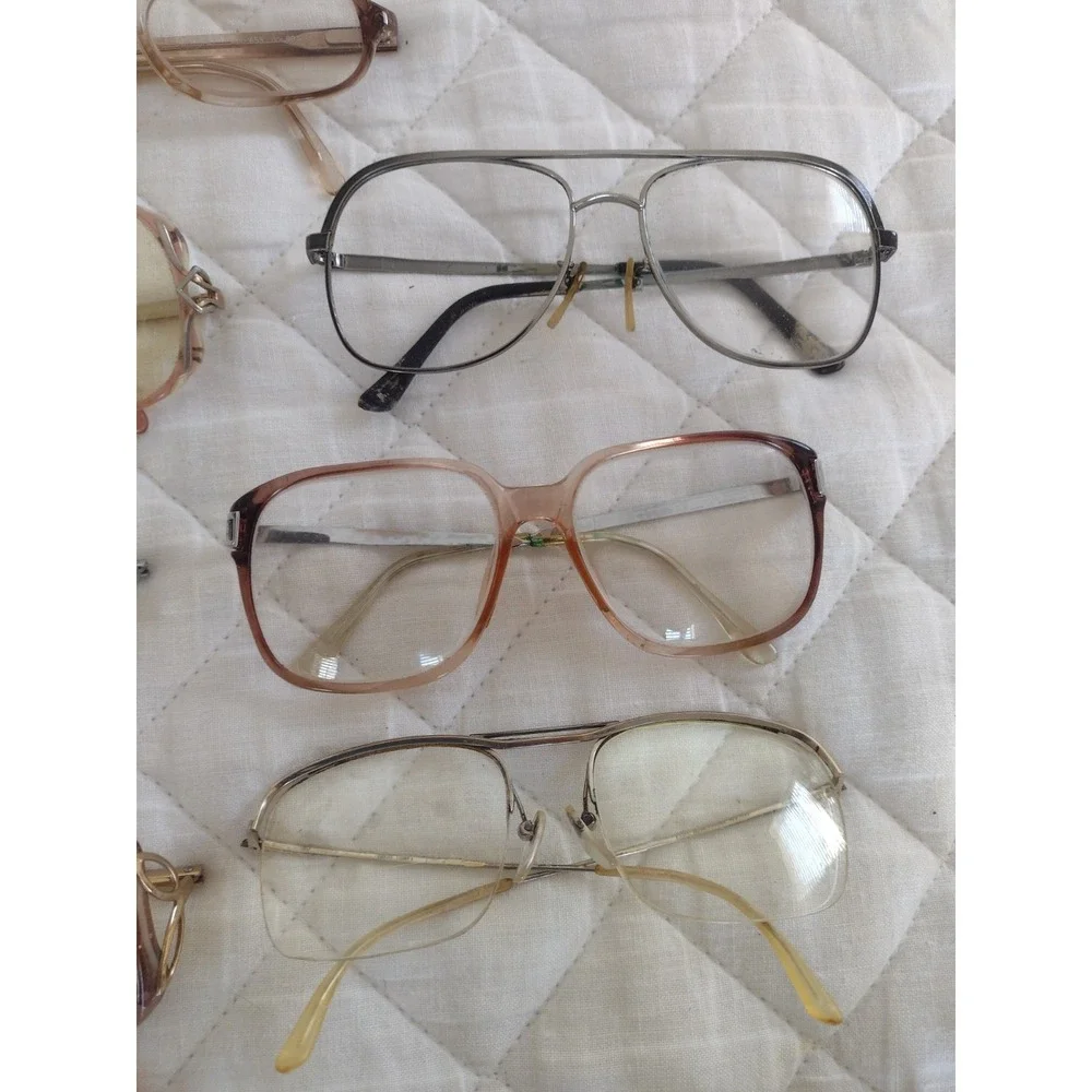 Lot Of 11 Vtg Frames Eye Glasses Men Women  60s 70s 80s Plastic Granny Aviator
